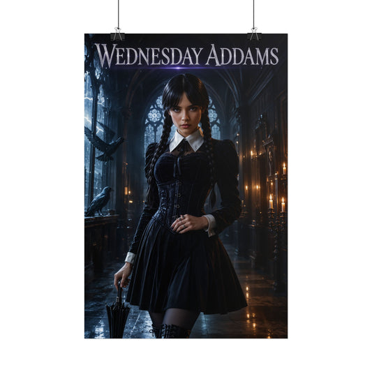 Gothic Wednesday Addams Character Gothic Wall Art Video Game Poster Print