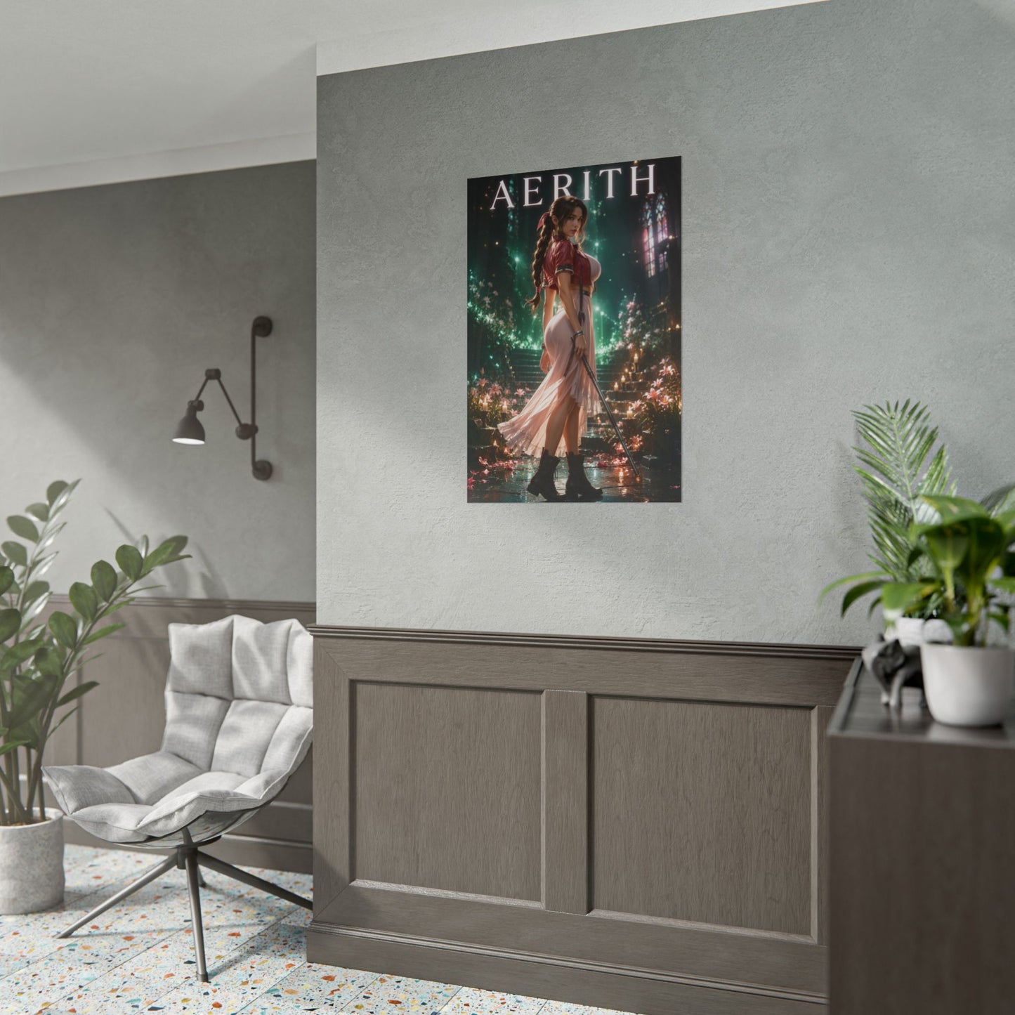 Aerith Final Fantasy 7 Remake Poster FFVII Wall Art Print