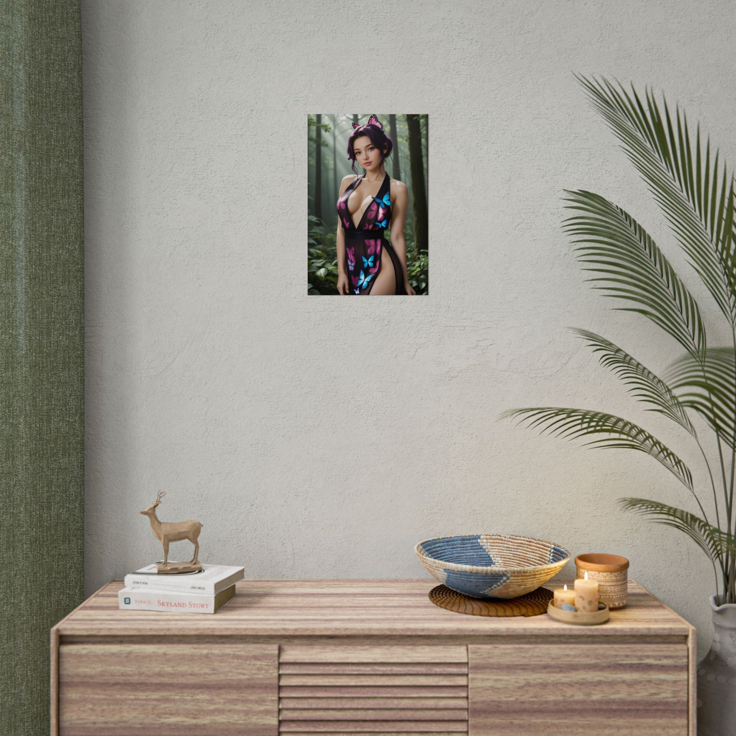 Shinobu Kocho Poster, Demon Slayer Anime Girl Art Print, Waifu Butterfly Wall Decor