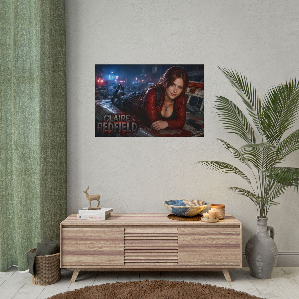 Gamer Room Poster Claire Redfield Wall Art Character Collectible Print