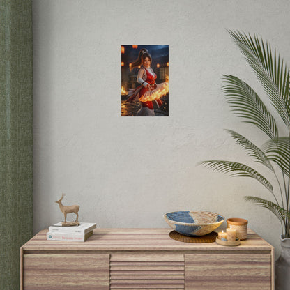 Mai Shiranui Poster, King of Fighters Wall Art Print, Fighting Game Girl Decor, Anime Style Wall Art, Gamer Gift