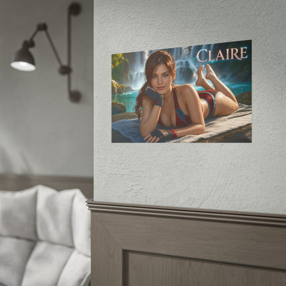 Gaming Wall Art Claire Redfield Poster Game Room Decor Gamer Gift Art Print