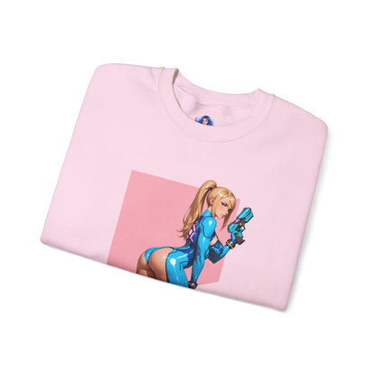 Samus Aran Sweatshirt, Galactic Hunter Rundhalsausschnitt, Gemütliche Gaming-Kleidung für den Alltag