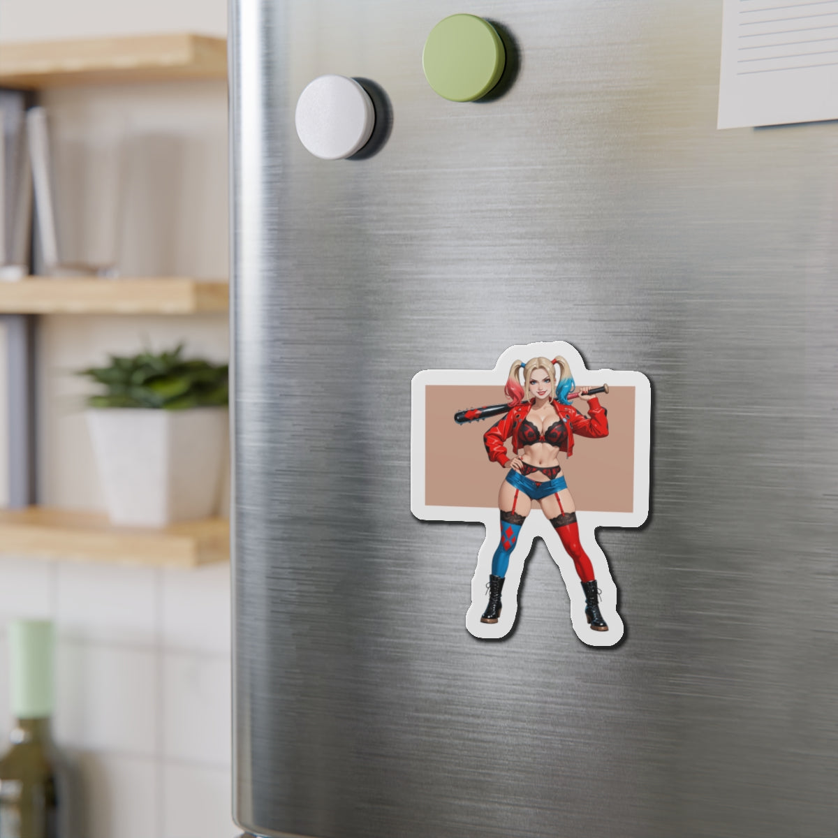 Harley Quinn Magnet – Sexy Comic-Girl-Kühlschrankmagnet, Anime-Schurken-Deko