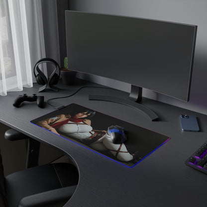 Килимок для столу Mikasa Ackerman – світлодіодний RGB-підсвітлювальний килимок, ігрова конфігурація для дівчат з аніме Waifu