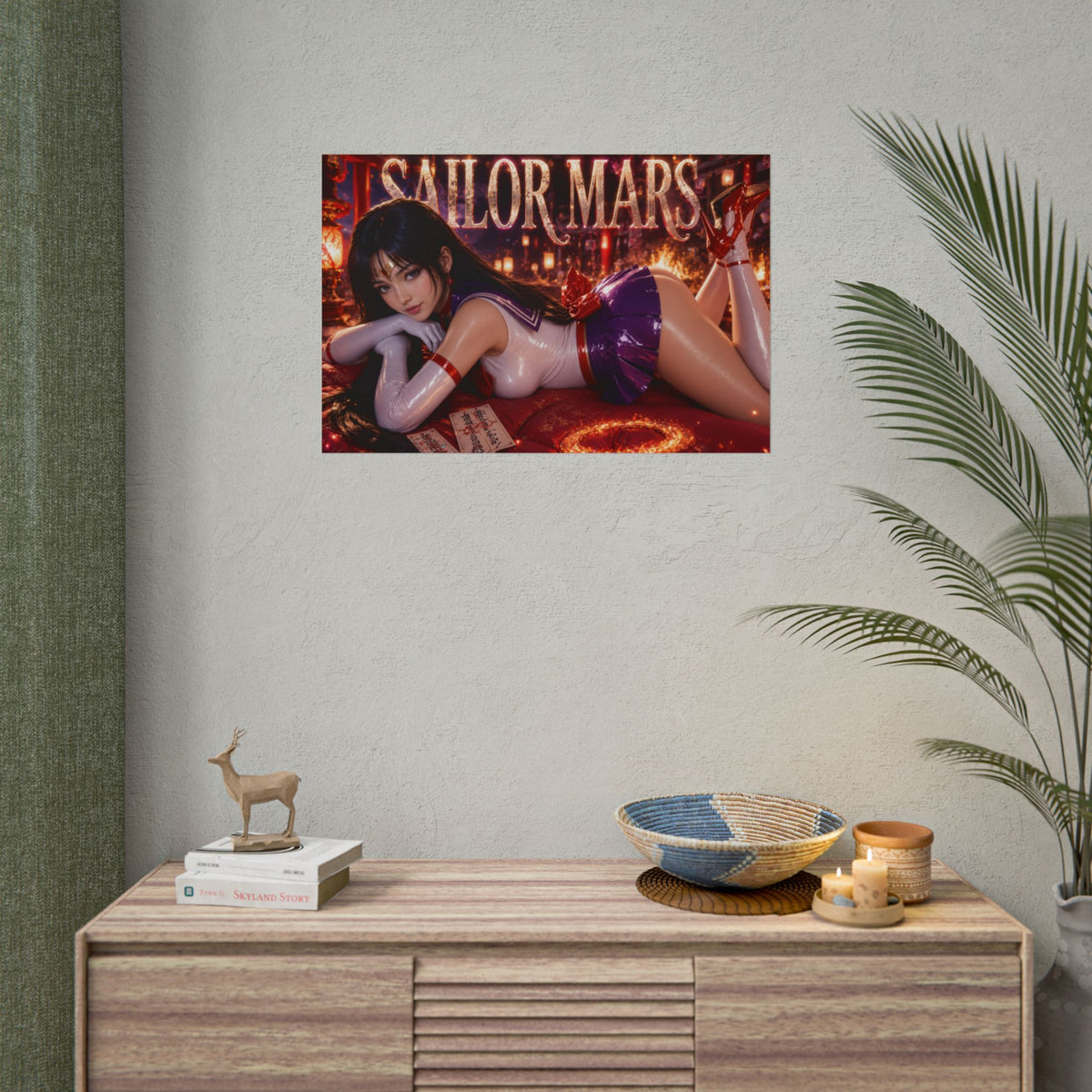 Sailor Mars Character Poster Sailor Moon Anime Wall Decor Collectible Art Print
