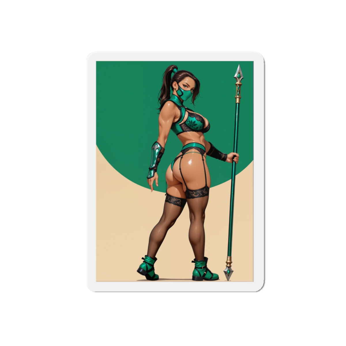 Нефритовий магніт – магніт на холодильник із зображенням дівчини з аніме Mortal Kombat, декор із зображенням бійця ніндзя
