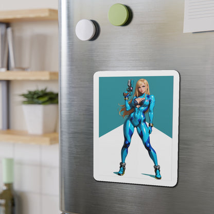 Samus Aran Magnet – Sci-Fi-Jägerin-Kühlschrankmagnet, Anime-Gaming-Dekoration
