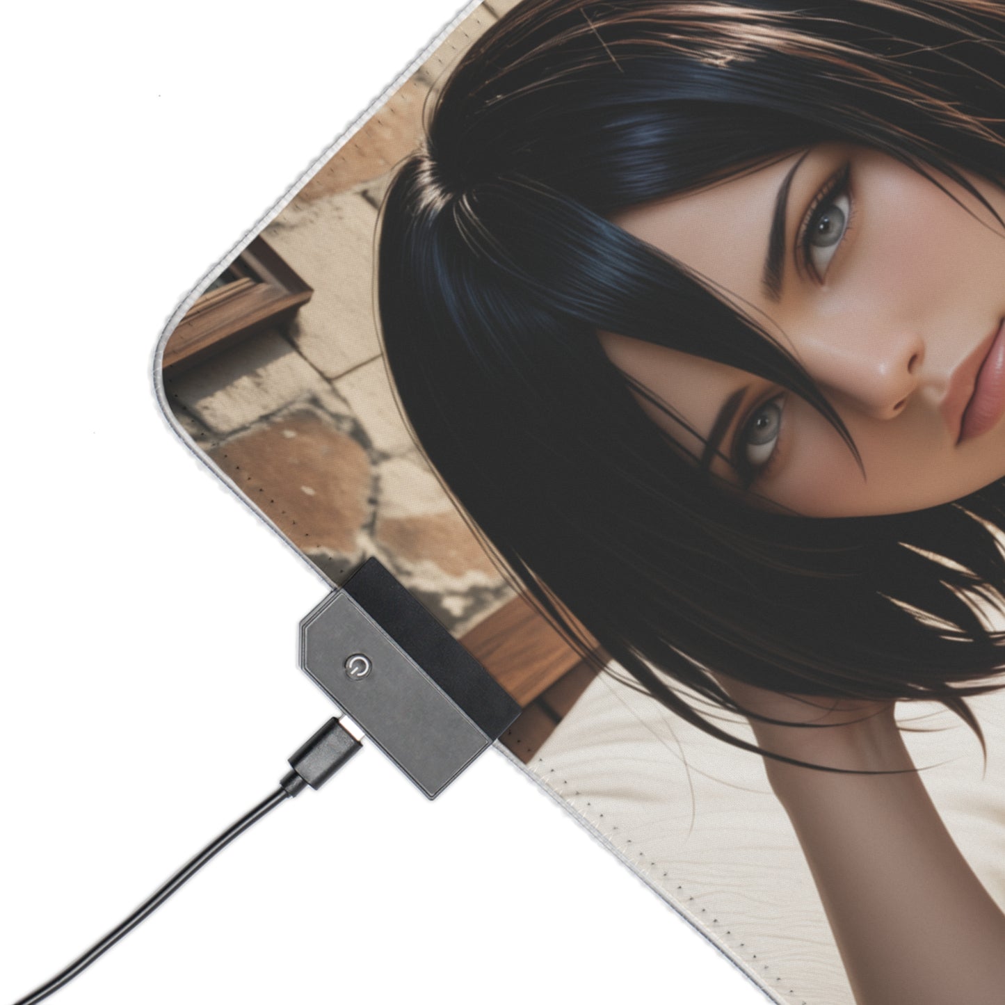 Килимок для столу Mikasa Ackerman – світлодіодний RGB-підсвітлювальний килимок, ігрова конфігурація для дівчат з аніме Waifu