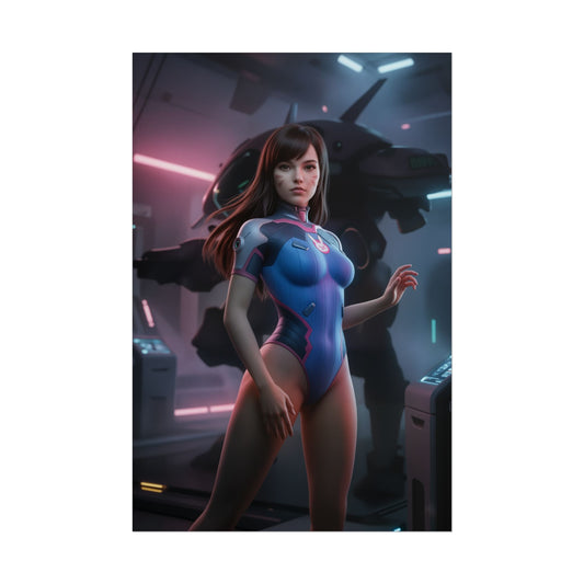 D.Va Poster Overwatch Mech Room Wall Art Print Gaming Decor