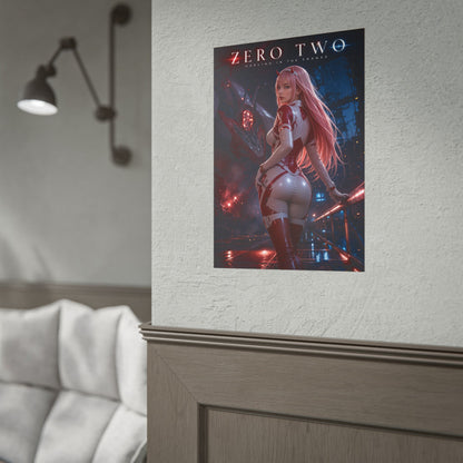 Zero Two Poster, Darling in the Franxx Wall Art, Anime Poster, Gamer Decor