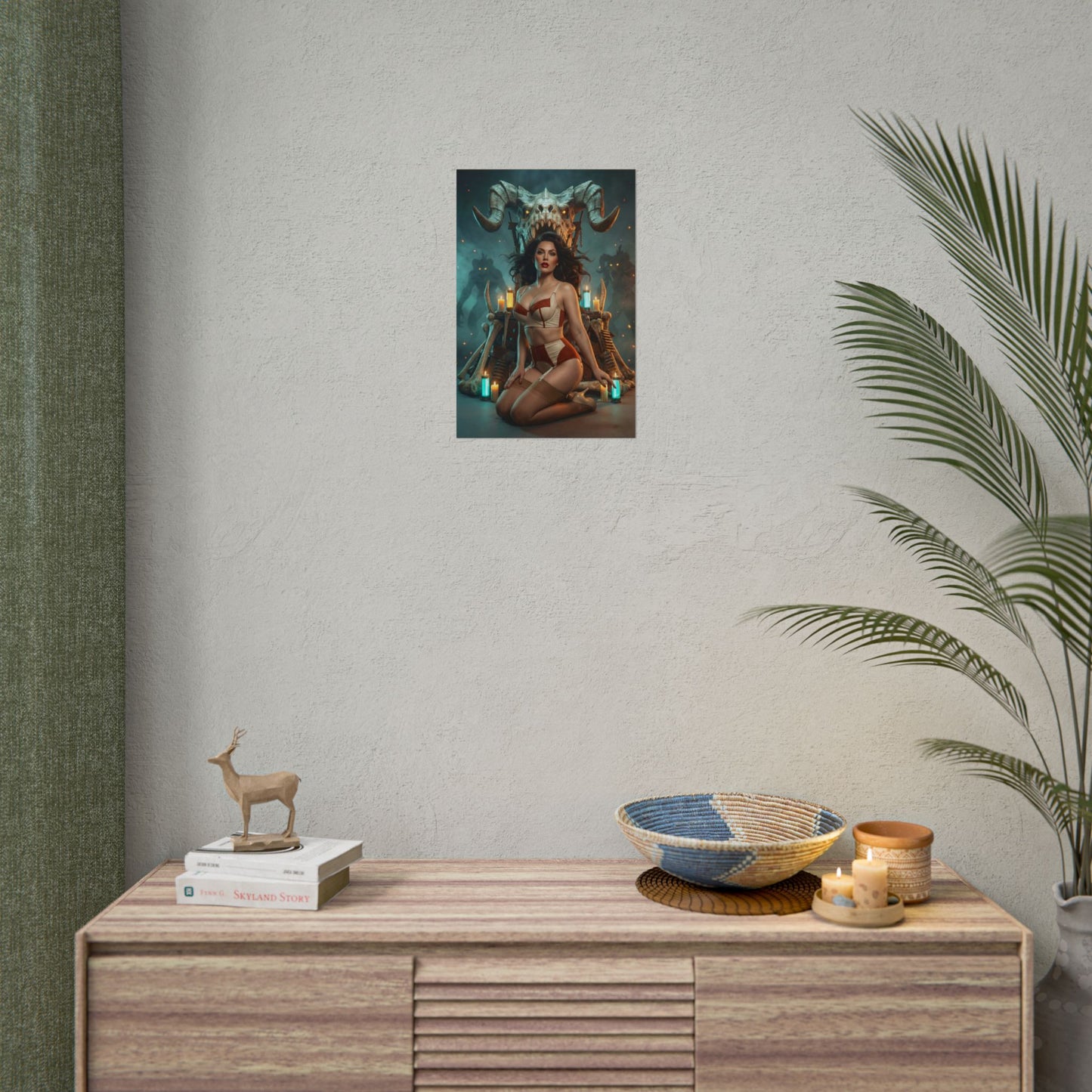 Fallout Dark Fantasy Woman Poster / Fallout Dark Wall Art / Fallout Dark Art Print / Fallout Poster - moody woman portrait with candles and dramatic lighting
