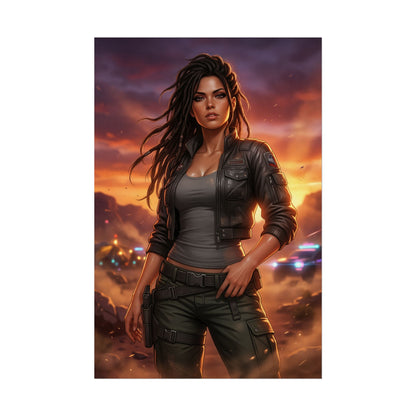 Panam Palmer Cyberpunk 2077 Poster Futuristic Woman Wall Art Sci Fi Girl Print Desert Nomad Character Gaming Room Decor Gift