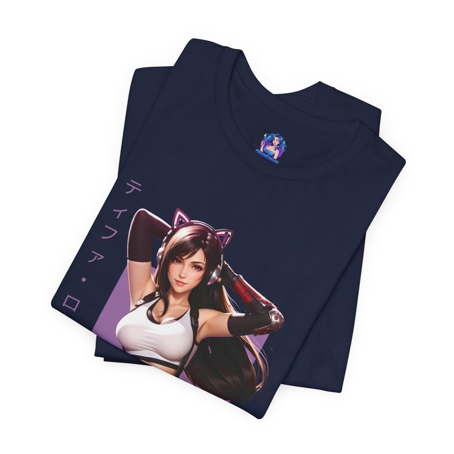 Tifa Lockhart Grafik-T-Shirt | Final Fantasy VII T-Shirt für Anime-Fans | Sexy Kämpferinnen-Shirt