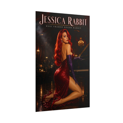Jessica Rabbit Poster, Cartoon Wall Art, Pin Up Print, Retro Decor