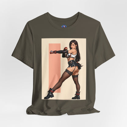 Tifa Lockhart Grafik-T-Shirt | Final Fantasy VII T-Shirt für Otaku- und Gamer-Fans | Sexy Heldinnen-Shirt