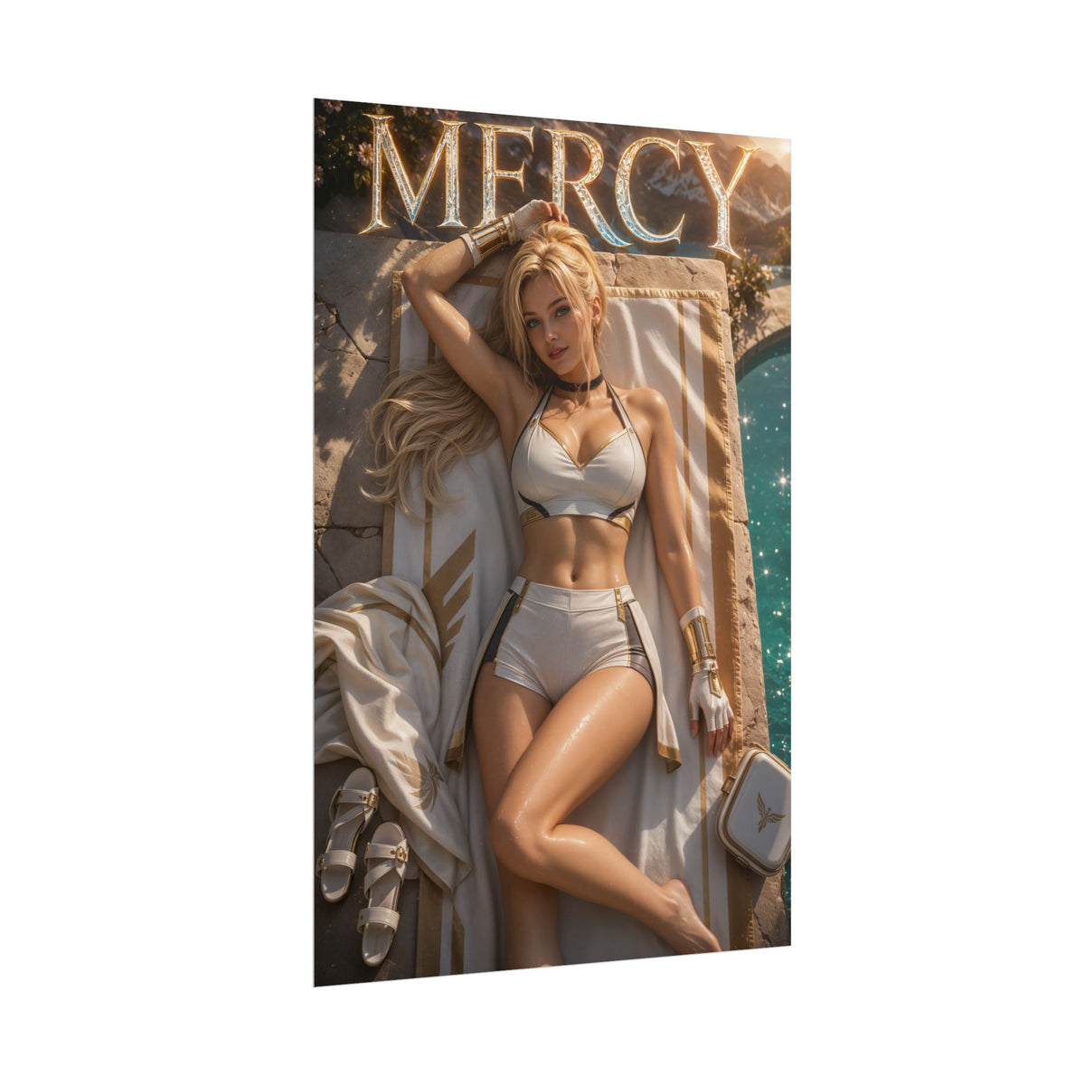 Mercy Overwatch Gaming Poster Wall Art Gamer Room Decor Collectible Print