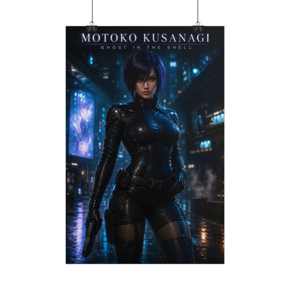 Motoko Kusanagi Poster, Ghost in the Shell Wall Art, Anime Print Decor