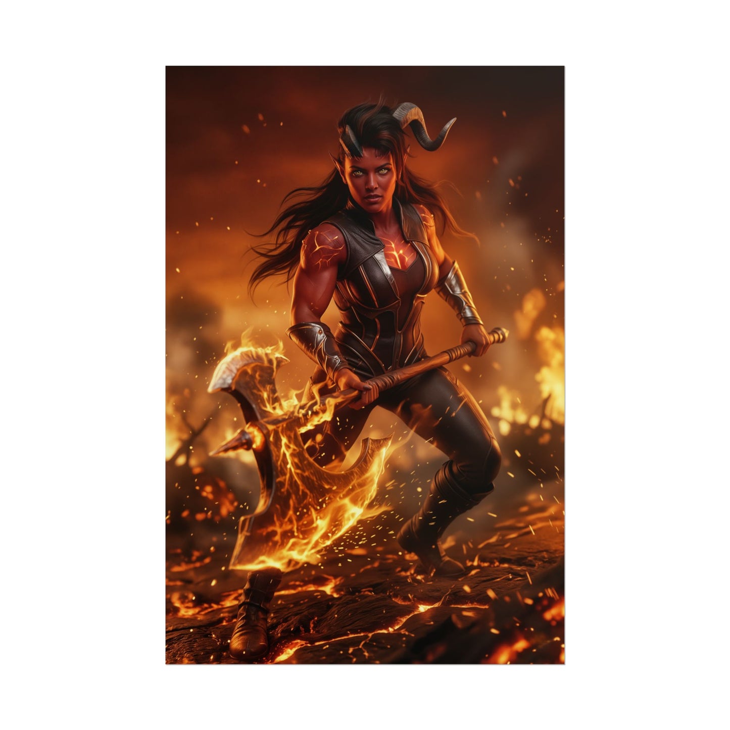 Karlach Baldurs Gate 3 Poster, BG3 Wall Art Print, Fantasy Warrior Girl Decor, RPG Game Wall Art, Gamer Gift