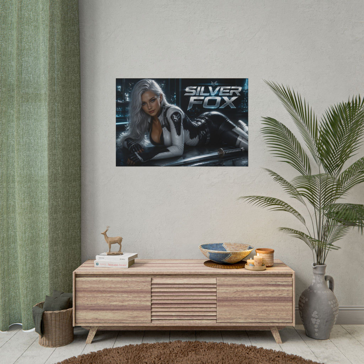 Silver Fox Comic Poster Character Wall Art Collector Room Decor Art Print