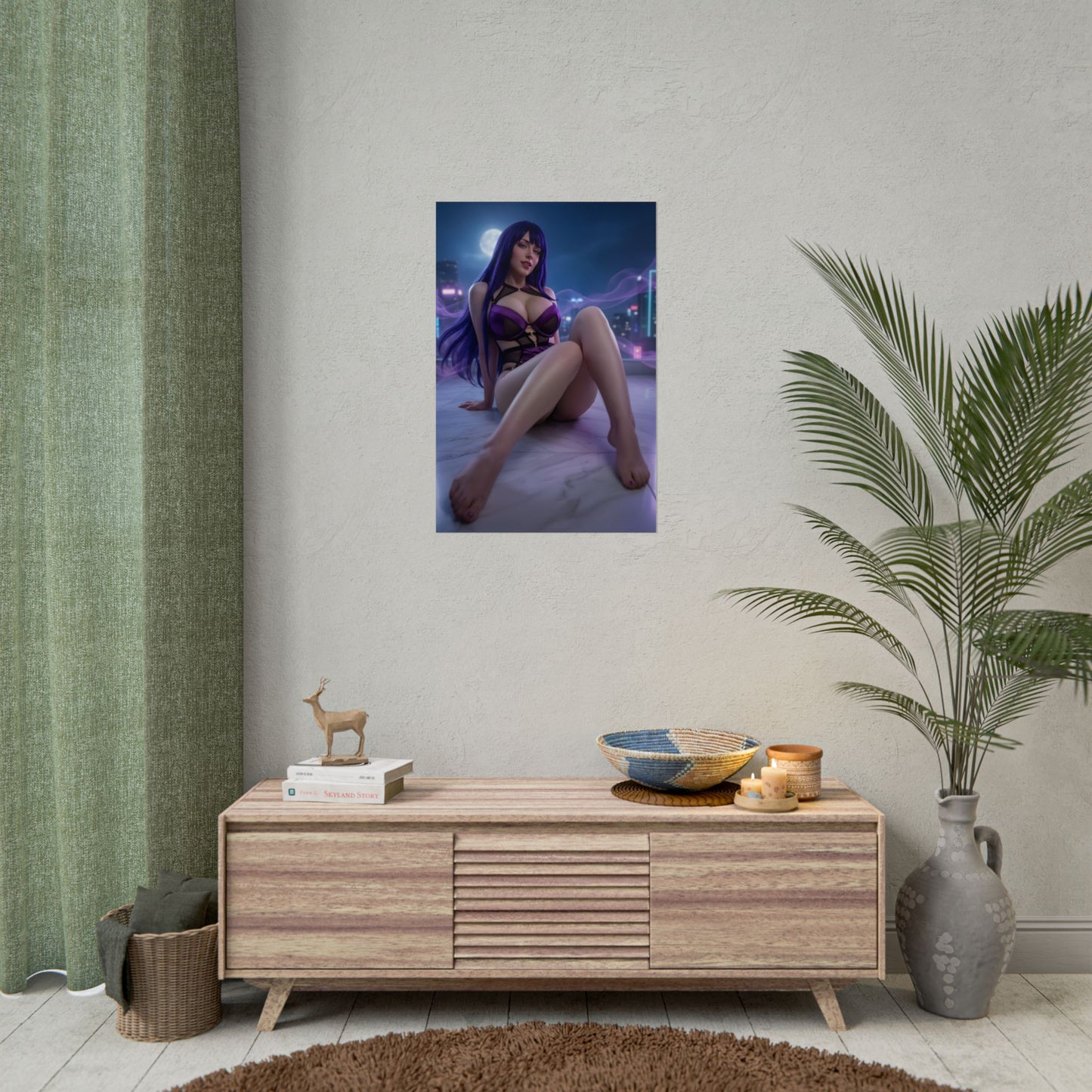Midnight Poster / Midnight Wall Art / Midnight Art Print / My Hero Academia Poster - seductive Midnight character print with dramatic nighttime lighting
