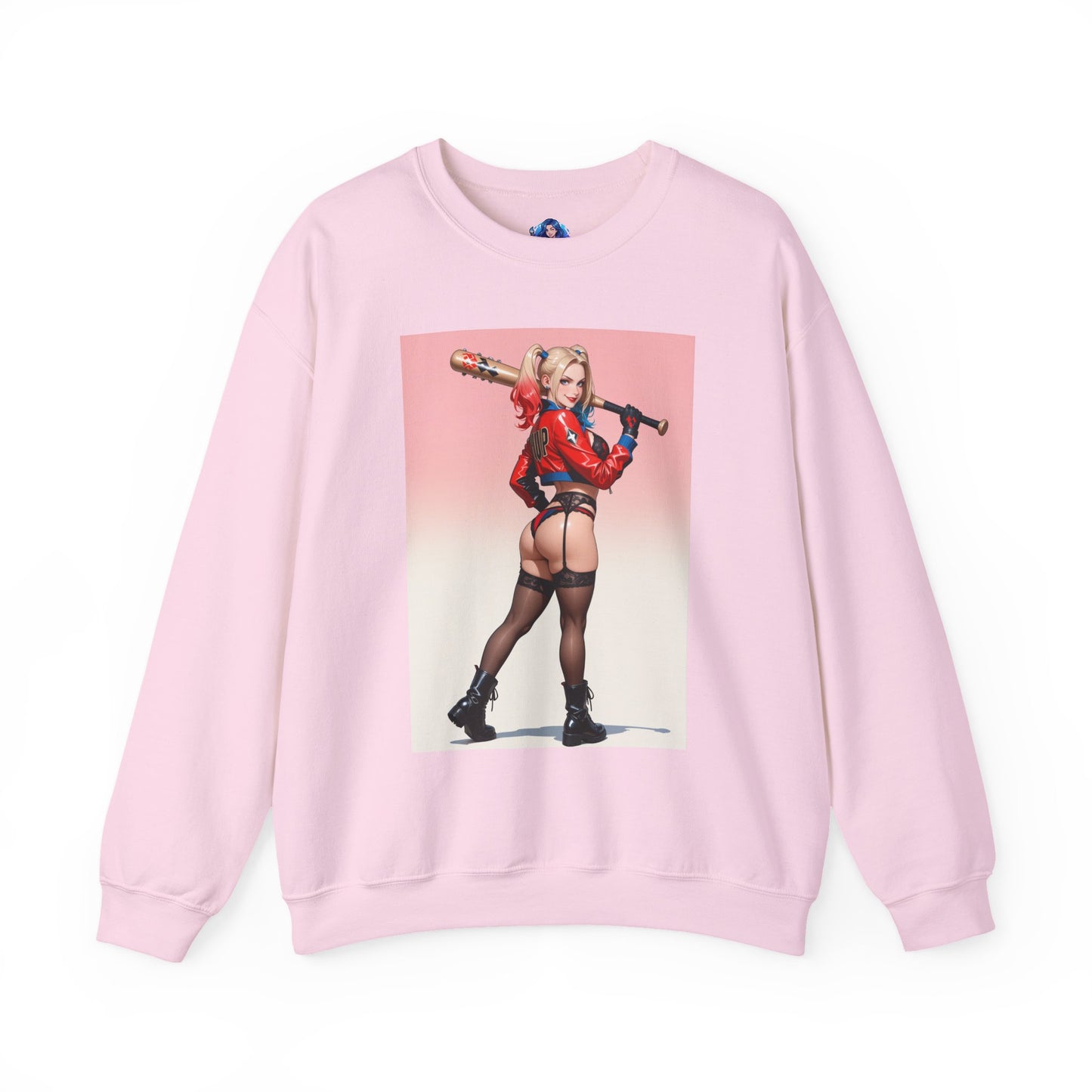 Толстовка Харлі Квінн, світшот із круглим вирізом із лиходієм DC, затишний одяг із коміксів для щоденного носіння