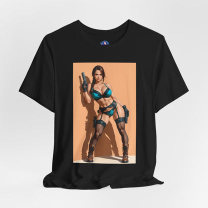 Lara Croft T-Shirt | Tomb Raider Grafik-T-Shirt für Gamer &amp; Anime-Fans | Abenteuerheldin-Shirt