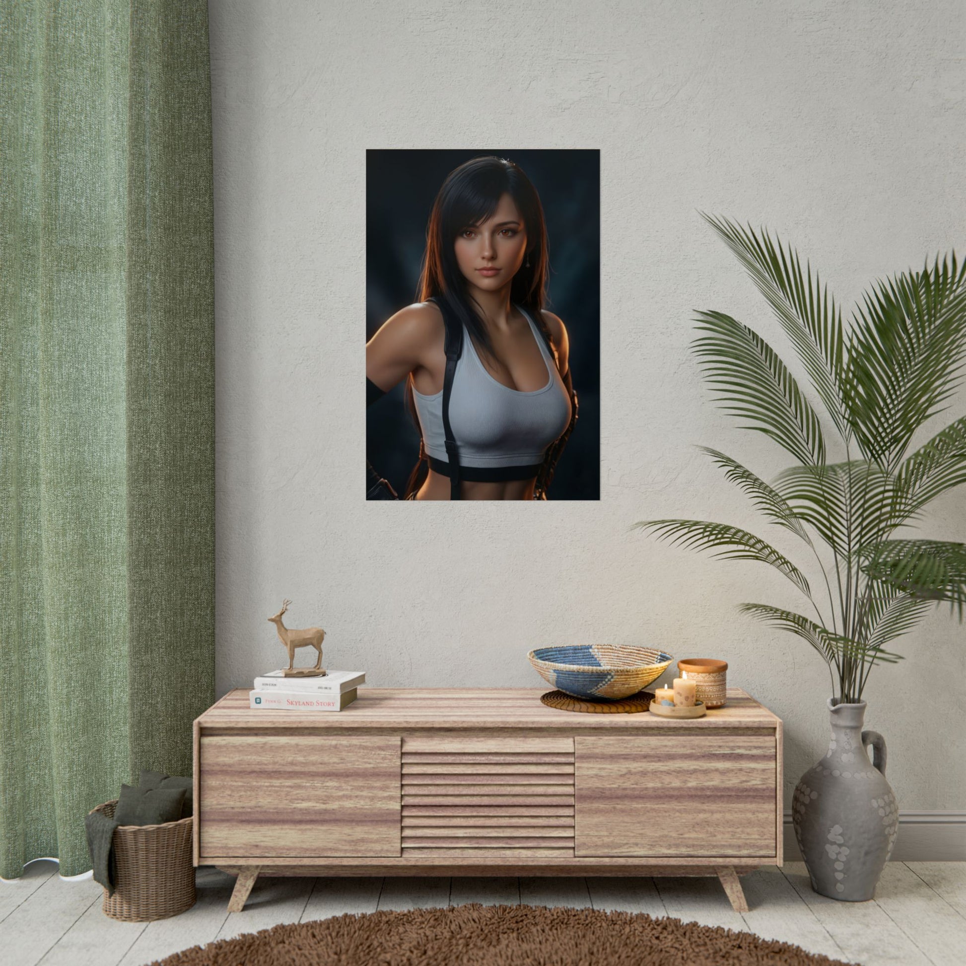 Tifa Lockhart Poster, Final Fantasy VII Art Print, Iconic RPG Fighter - wall art for gaming room and home office