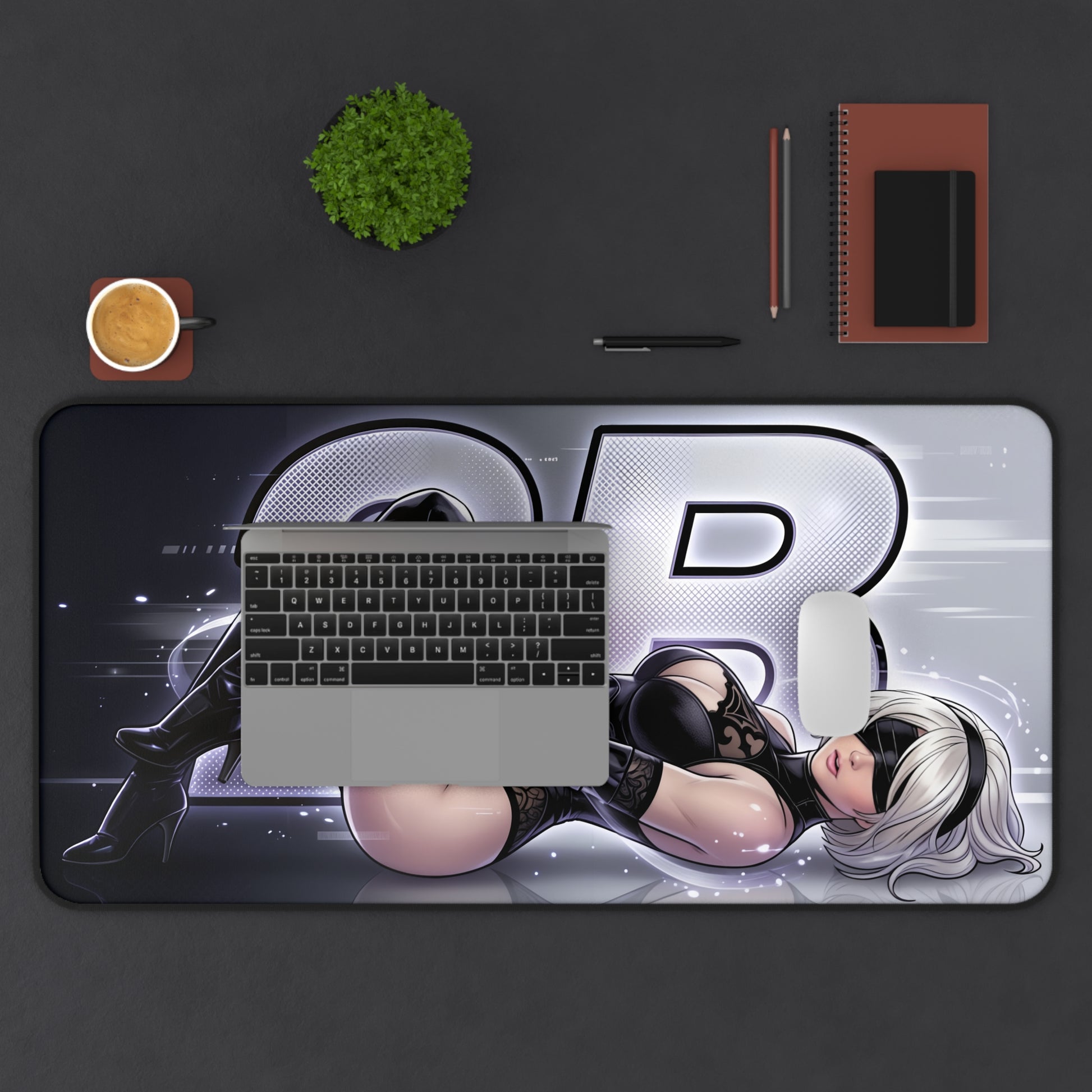 2B Mouse Pad – Action RPG Gaming Mouse Pad, Stylish Gamer Desk Decor featuring sci‑fi 2B artwork on large stitched gaming desk mat