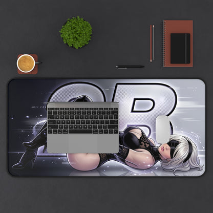 2B Mouse Pad – Action RPG Gaming Mouse Pad, Stylish Gamer Desk Decor featuring sci‑fi 2B artwork on large stitched gaming desk mat