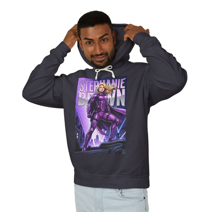 Stephanie Brown Hoodie | DC Superhero Hoodie | Spoiler Legacy Pullover - charcoal unisex pullover with purple Stephanie Brown graphic