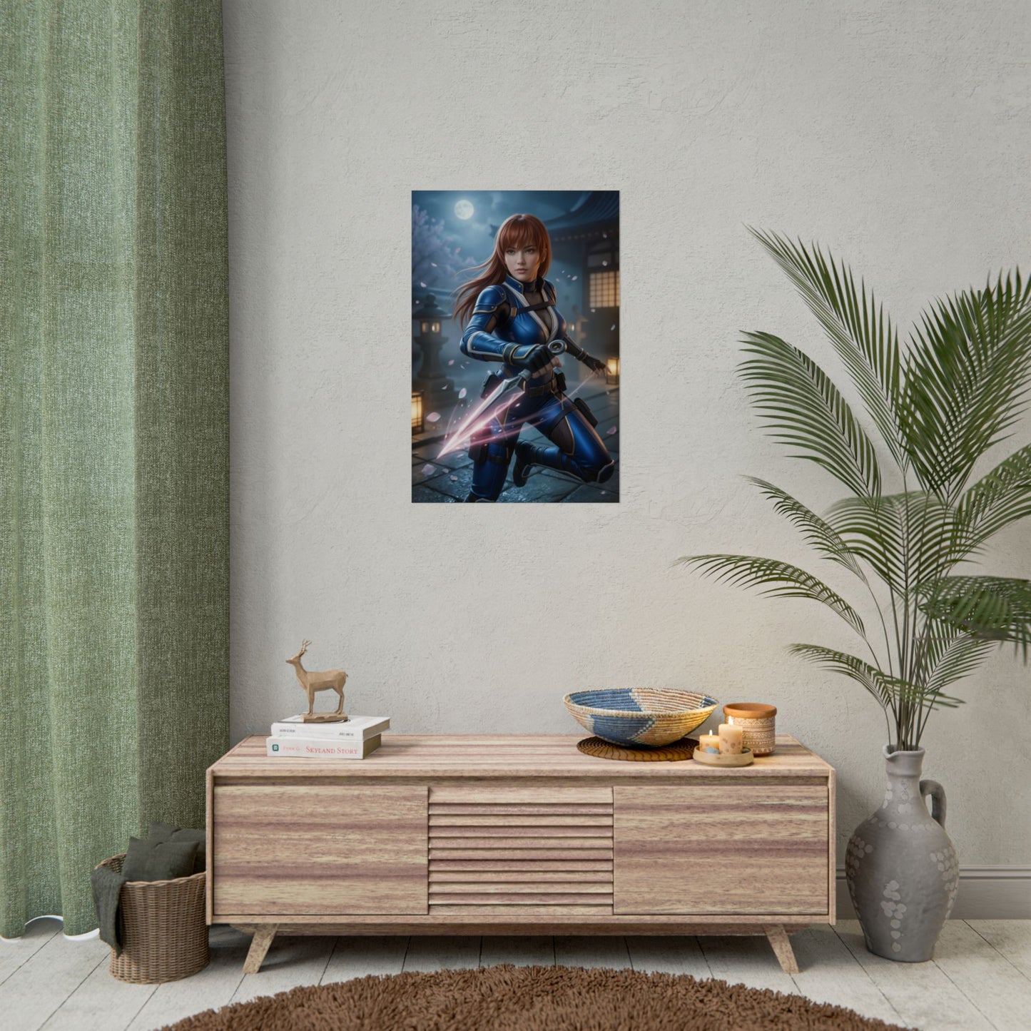 Kasumi Dead or Alive Poster, DOA Wall Art Print, Fighting Game Girl Decor, Ninja Warrior Art, Gamer Room Poster