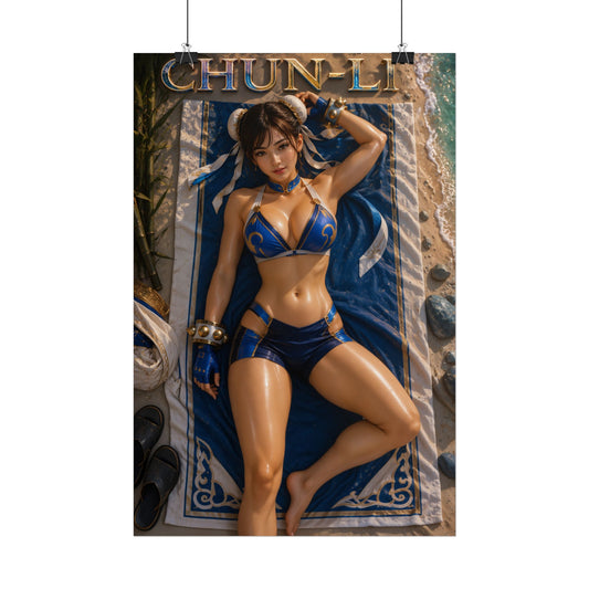Chun Li Street Fighter Gaming Poster Wall Art Gamer Room Decor Collectible Print