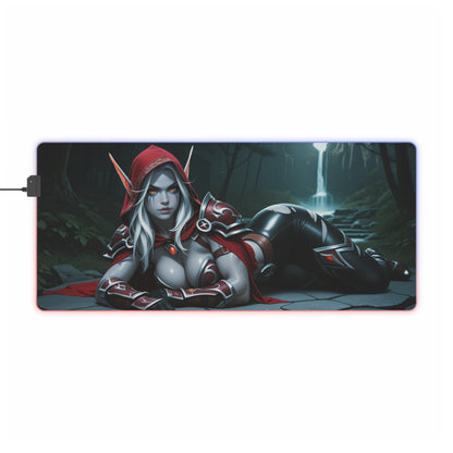 Килимок для столу Sylvanas Windrunner – світлодіодний RGB-підсвітка, налаштування для дівчини з темного аніме Вайфу