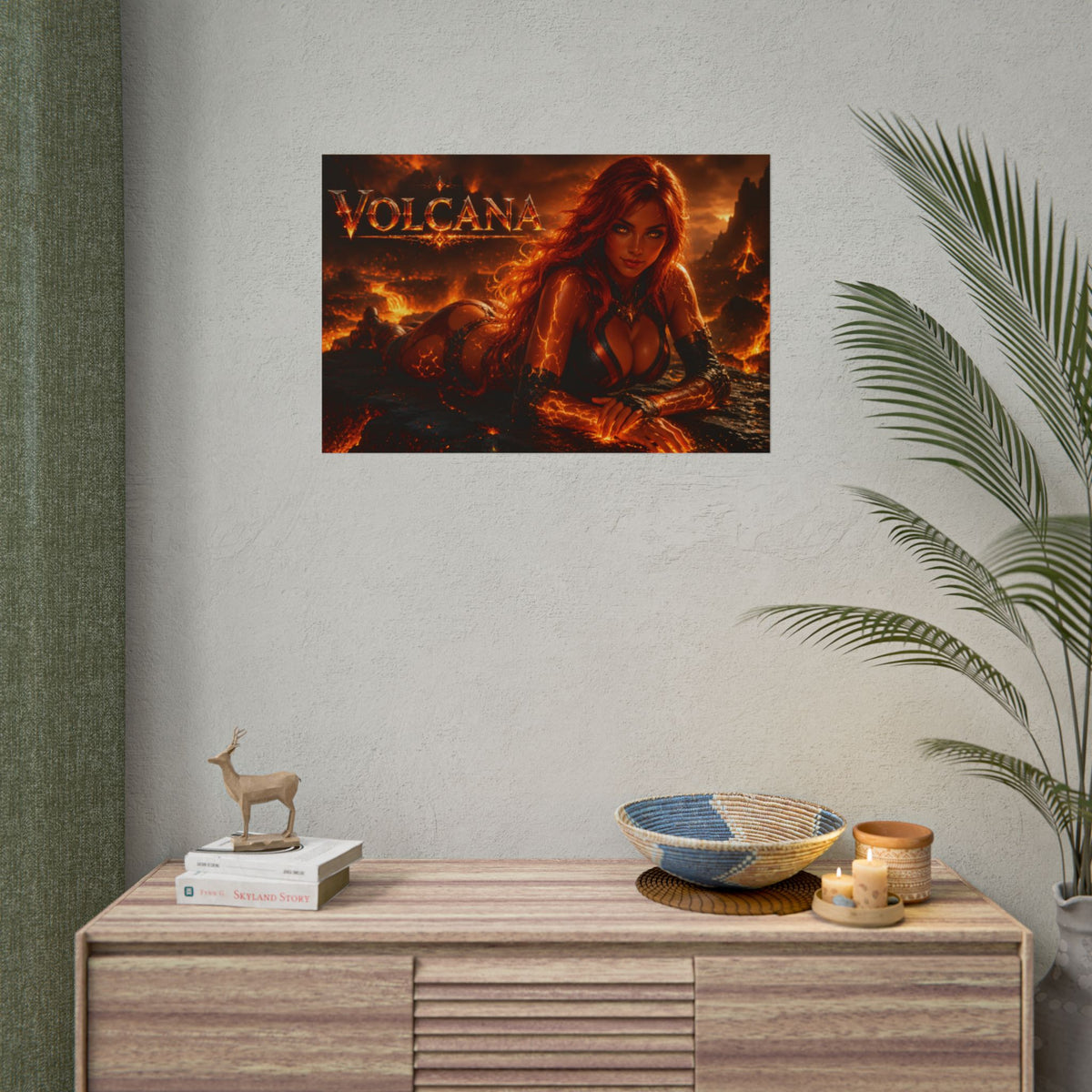 Comic Wall Art Volcana Poster Heroine Room Decor Collectible Character Print