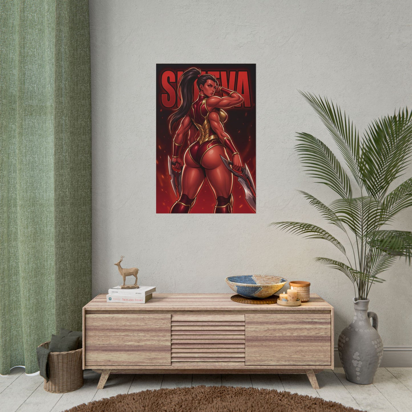 Sheeva Mortal Kombat Poster, Mortal Kombat Wall Art Print, Four Arm Warrior Decor, Fighting Game Wall Art, Gamer Gift