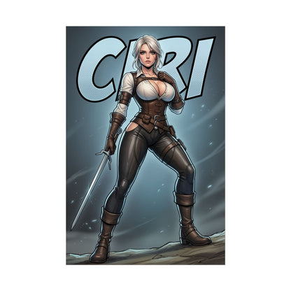 Ciri Witcher Poster, Witcher Wall Art Print, Fantasy Sword Girl Decor, RPG Game Wall Art, Gamer Gift