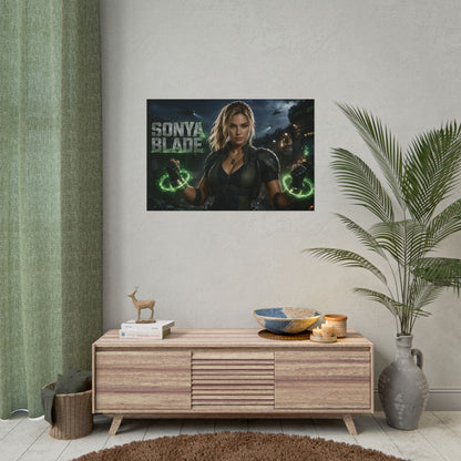 Game Room Decor Sonya Blade Mortal Kombat Poster Character Wall Art Gamer Gift