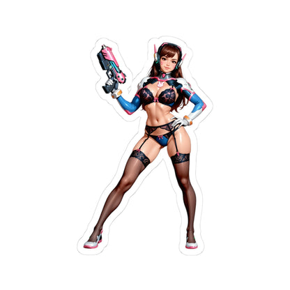 Наклейка D.Va – вінілова наклейка з дівчиною-геймером з Overwatch для ноутбуків та декору інтер'єру