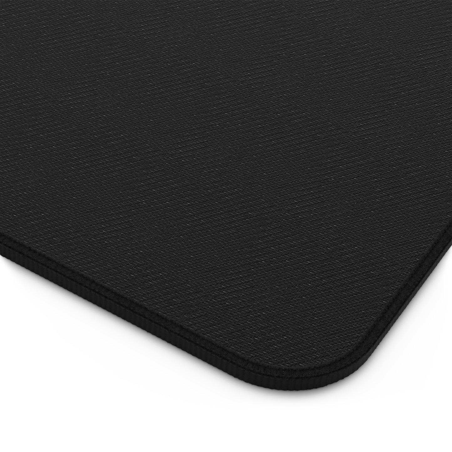 Jade Gaming Mouse Pad, Mortal Kombat Desk Mat, Green Ninja Fighter Setup — close-up of black textured cloth surface and stitched edge for smooth glide