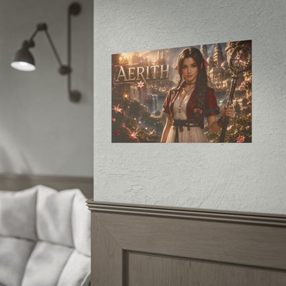 Aerith Gainsborough Character Poster Fantasy Room Wall Decor Collectible Art