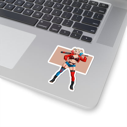 Наклейка Харлі Квін – вінілова наклейка з комічним лиходієм для ноутбуків та декору інтер'єру