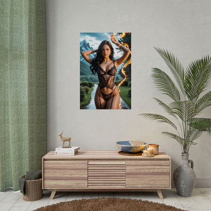 Настінне мистецтво фентезійного Вайфу | Аніме-постер Єнніфер для кімнати або ігрової конфігурації