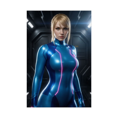 Samus Aran Poster – Sci Fi Wall Art Print, Space Bounty Hunter Decor