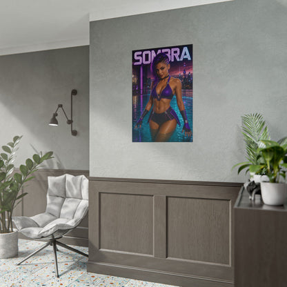 Gaming Wall Art Sombra Overwatch Poster Bedroom Game Room Decor Art Print