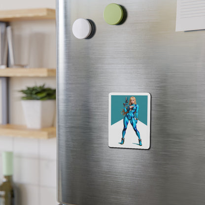 Samus Aran Magnet – Sci-Fi-Jägerin-Kühlschrankmagnet, Anime-Gaming-Dekoration