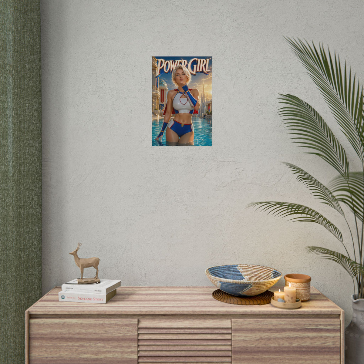Power Girl Comic Poster Character Wall Art Collector Room Decor Art Print