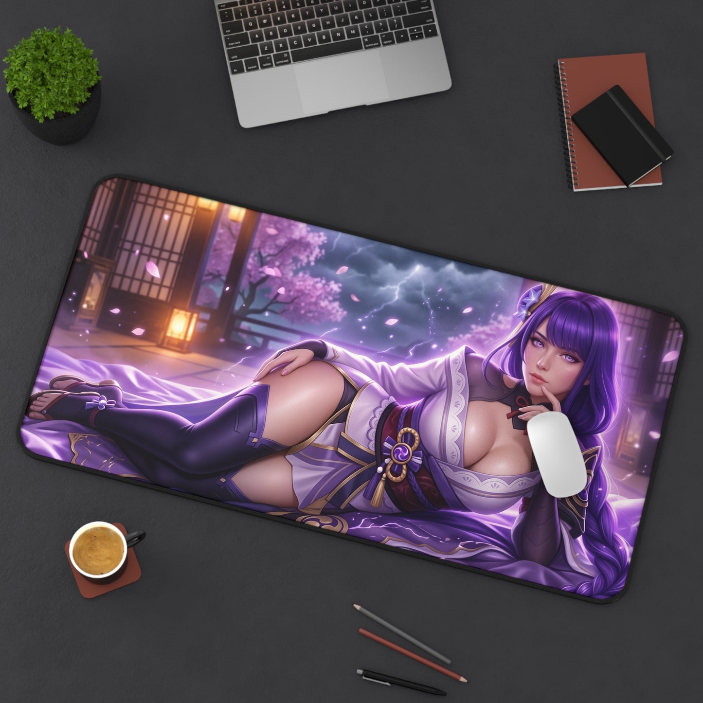 Genshin Impact Mouse Pad, Raiden Shogun Desk Mat, XXL