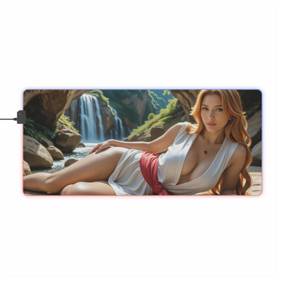 Килимок для столу Tsunade – світлодіодний RGB-підкладка, елегантна конфігурація дівчини з аніме Вайфу