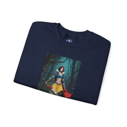Cyber Snow White Sweatshirt, Futuristic Fairy Tale Crewneck, Stylish Gaming Streetwear for Fans